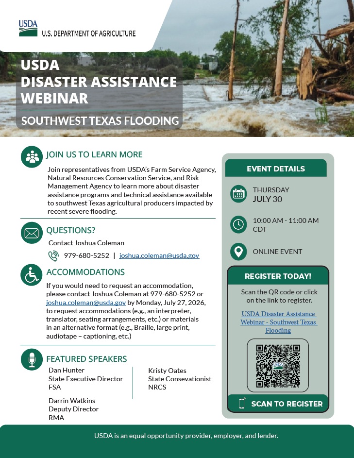 USDA Disaster Assistance Webinar