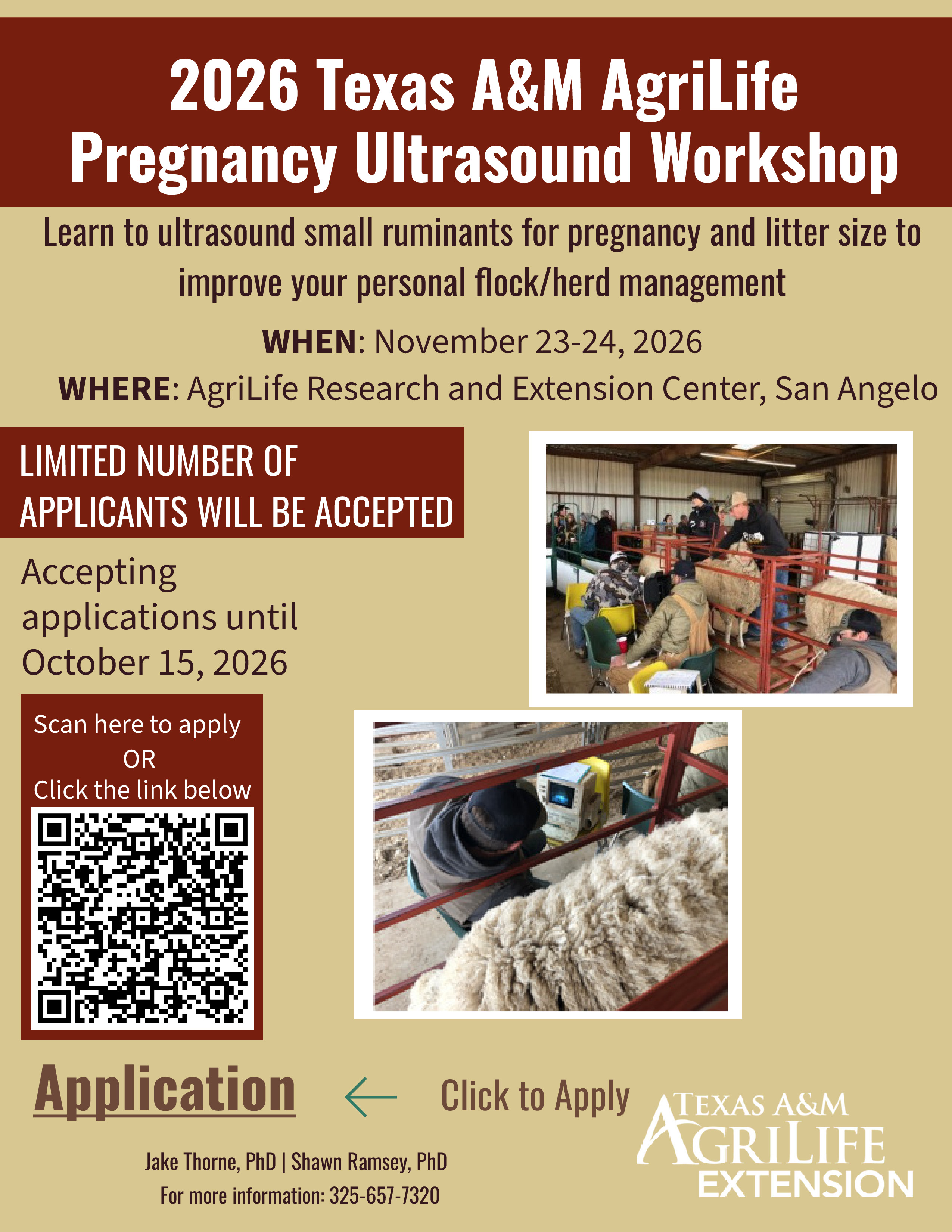 Texas A&M AgriLife  Pregnancy Ultrasound Workshop